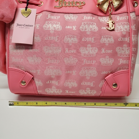 Juicy Couture "Vintage Couture" Pink and Gold Tote - Picture 3 of 7